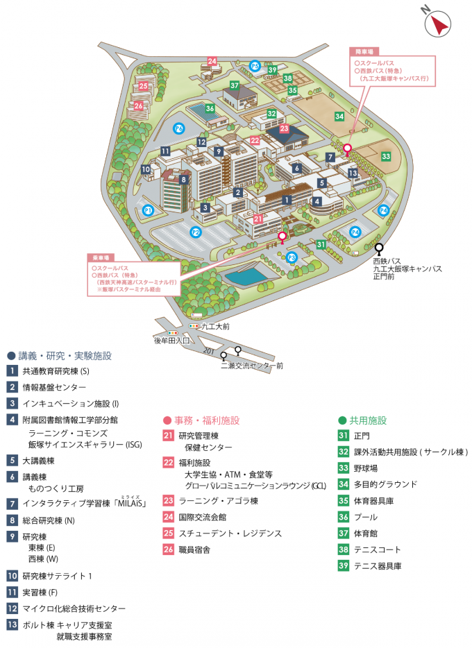 Iizuka Campus Map